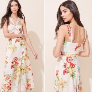 Yumi Kim Backless Floral Dress - White and Red